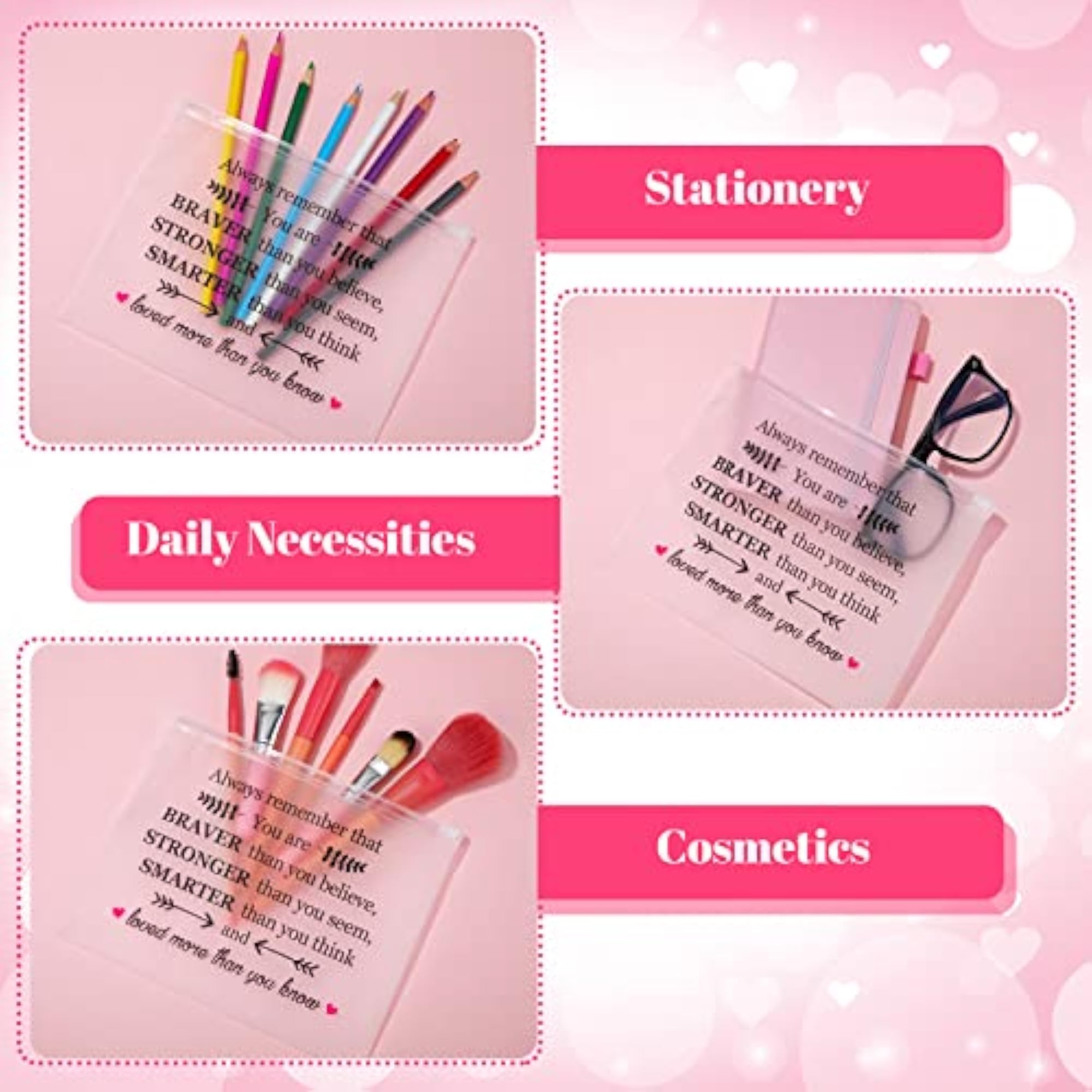 50 Pcs Bulk Makeup Bags, Inspirational Gifts